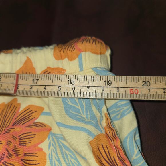 Pact Womens XL Organic Cotton Floral Shorts Yellow Boho Eco-Friendly Beach Comfy - Picture 10 of 15